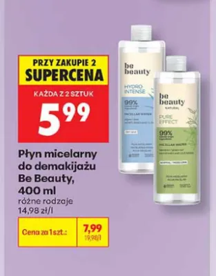 Płyn micelarny do demakijażu Be Beauty Pure Effect promocja w Biedronka