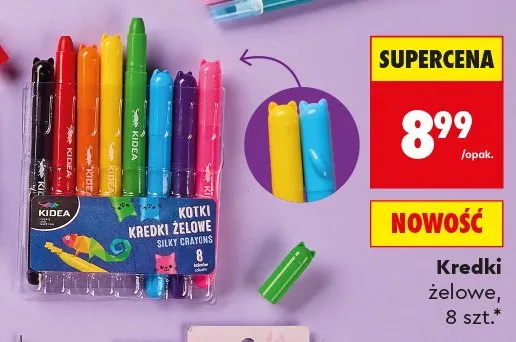 Kredki żelowe Kidea Kotki promocja w Biedronka