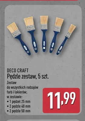 Zestaw pędzli Deco Craft promocja w Aldi