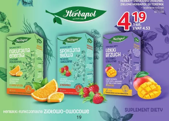 Herbata owocowo-ziołowa Herbapol 20 torebek promocja w Selgros