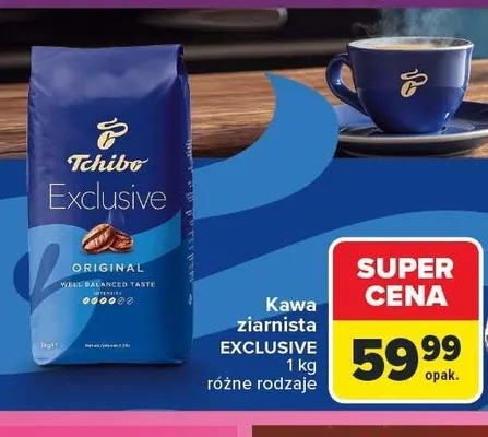 Kawa ziarnista Tchibo Exclusive promocja w Carrefour