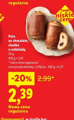 Pain au chocolate ciastko z czekoladą promocja w Lidl
