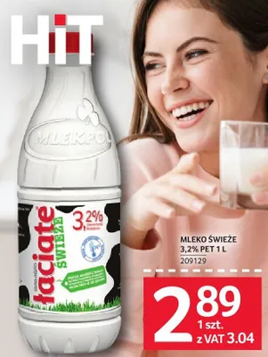Mleko świeże 3,2% PET Łaciate 209129 promocja w Selgros