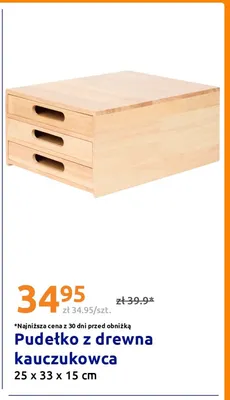 Pudełko z drewna kauczukowca promocja w Action
