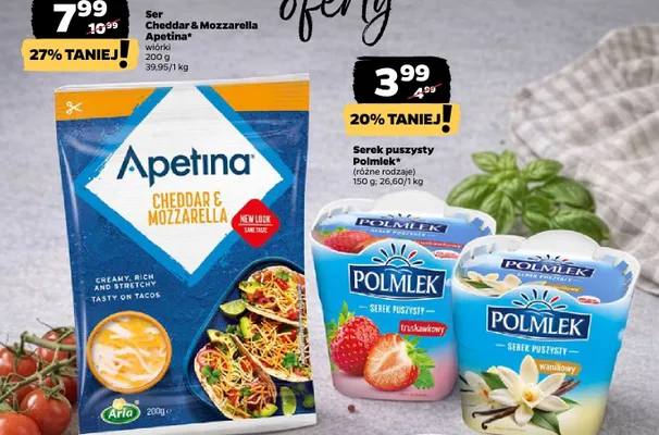 Ser Cheddar & Mozzarella wiórki promocja w Netto