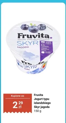 Jogurt typu islandzkiego Skyr jagoda promocja w Biedronka