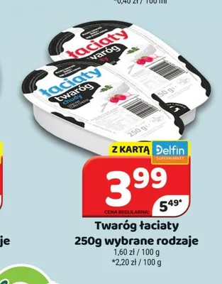 Twaróg Łaciaty tłusty promocja w Delfin