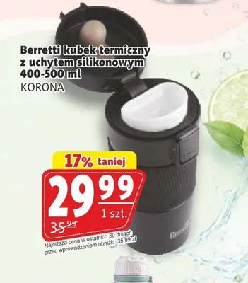 Kubek termiczny z uchwytem silikonowym Berretti 400-500 ml promocja w Prim Market