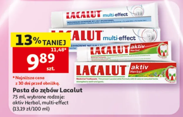Pasta do zębów Lacalut multi-effect promocja w Auchan