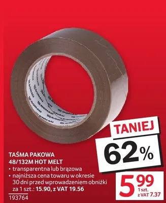Taśma pakowa JB/T32M HOT MELT promocja w Selgros