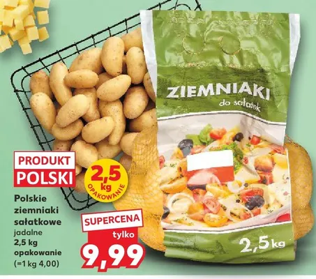 Polskie ziemniaki sałatkowe jadalne 2,5kg opakowanie promocja w Kaufland