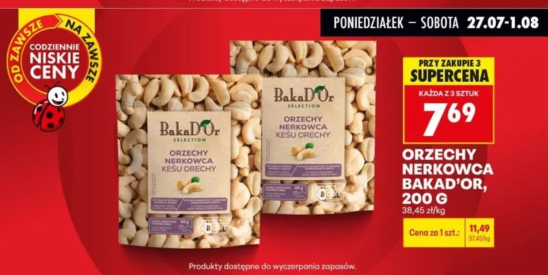 Orzechy nerkowca Bakad'Or promocja w Biedronka