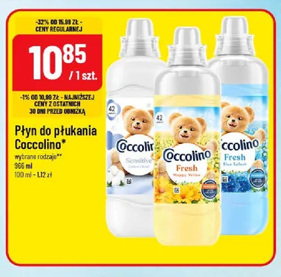 Płyn do płukania Coccolino Fresh Happy Yellow promocja w POLOmarket