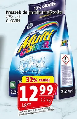 Proszek do prania multicolor Clovin 2,2kg promocja w Prim Market
