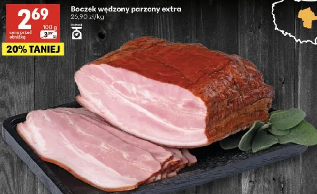 Boczek wędzony parzony extra promocja w Delikatesy Centrum