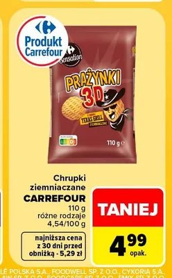 Chrupki ziemniaczane Carrefour Sensation Prażynki 3D promocja w Carrefour Market