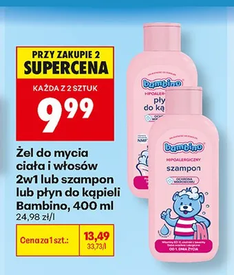 Żel do mycia ciała i włosów 2w1 Bambino promocja w Biedronka