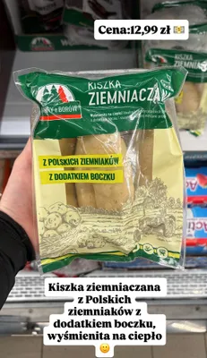 Kiszka ziemniaczana z polskich ziemniaków z dodatkiem boczku promocja w Biedronka