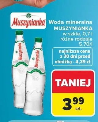 Woda mineralna Muszynianka promocja w Carrefour