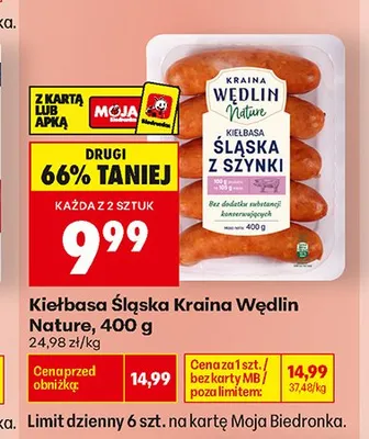 Kiełbasa Śląska Kraina Wędlin Nature promocja w Biedronka