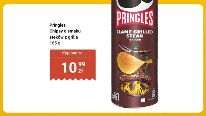 Chipsy Pringles o smaku steków z grilla promocja w Dino