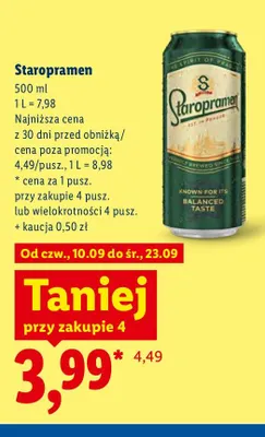Piwo Staropramen promocja w Lidl