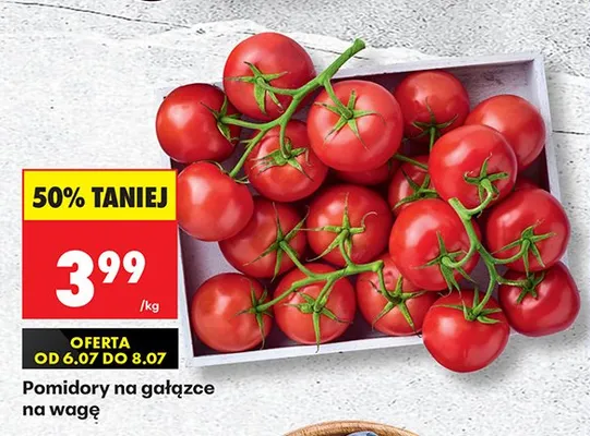 Pomidory na gałązce promocja w Biedronka