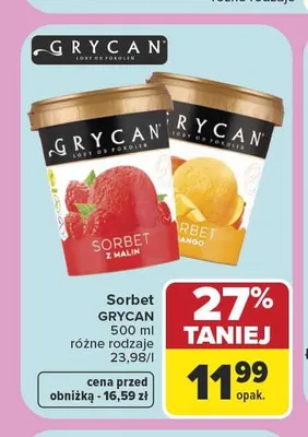 Sorbet z mango Grycan promocja w Carrefour