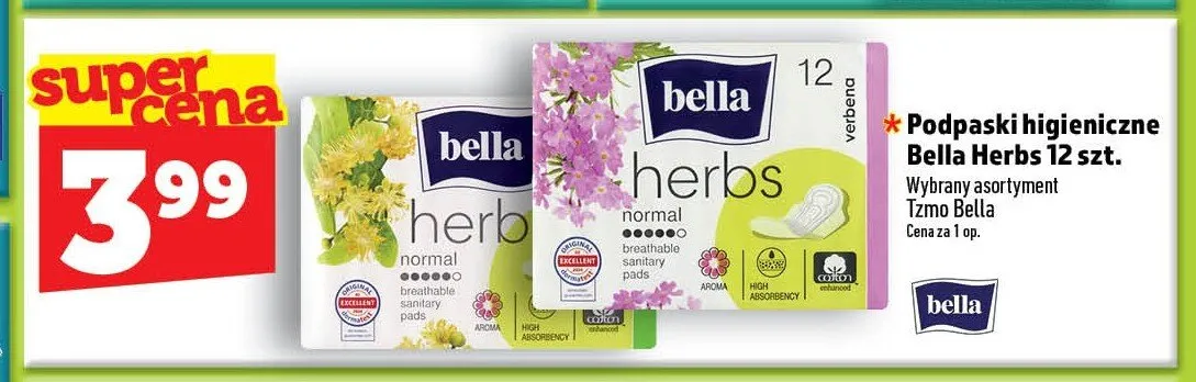 Podpaski higieniczne Bella Herbs Verbena promocja w TOPAZ