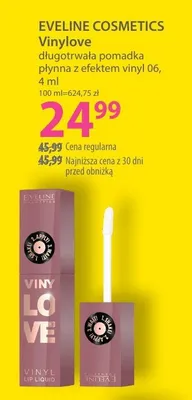 Pomadka EVELINE COSMETICS Vinylove długotrwała pomadka płynna z efektem vinyl 06 promocja w Hebe