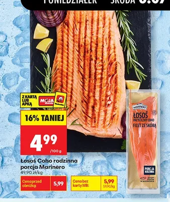 Łosoś Coho rodzinna porcja ze skórą Marinero promocja w Biedronka