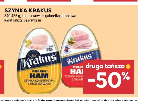 Szynka konserwowa drobiowa Krakus promocja w Stokrotka