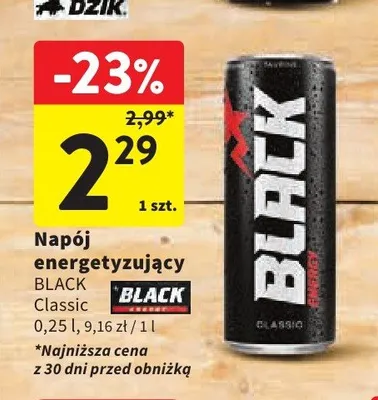 Napój energetyzujący Black Classic promocja w Intermarche