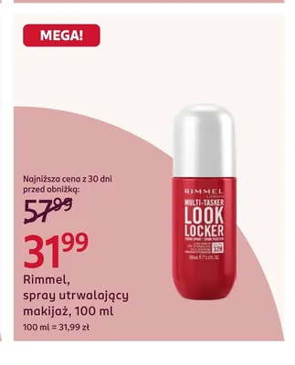 Spray utrwalający makijaż Rimmel promocja w Rossmann