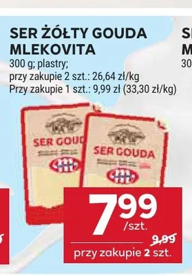 Ser żółty Gouda Mlekovita plastry promocja w Stokrotka