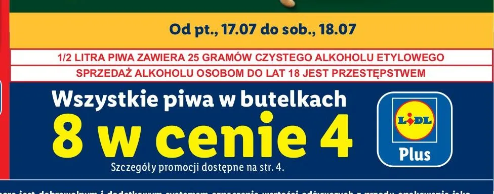 Piwa w butelkach promocja w Lidl