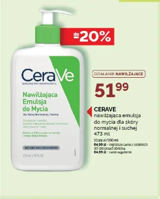 Nawilżająca emulsja do mycia CeraVe promocja w Ziko Dermo