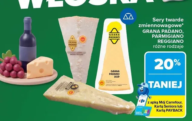 Ser twardy Parmigiano Reggiano promocja w Carrefour