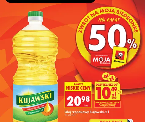 Olej rzepakowy 2 l promocja w Biedronka
