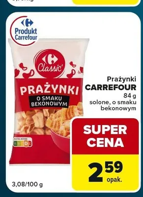 Prażynki Carrefour o smaku bekonowym promocja w Globi