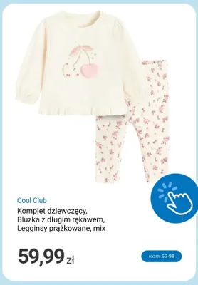 Komplet dziewczęcy bluzka z długim rękawem legginsy prążkowane Cool Club promocja w Smyk