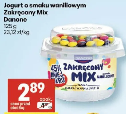 Jogurt o smaku waniliowym Zakręcony Mix promocja w Delikatesy Centrum