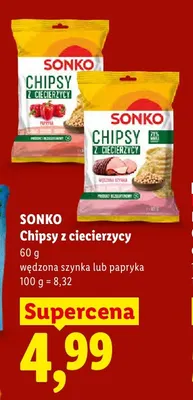 Chipsy z ciecierzycy Sonko wędzona szynka promocja w Lidl