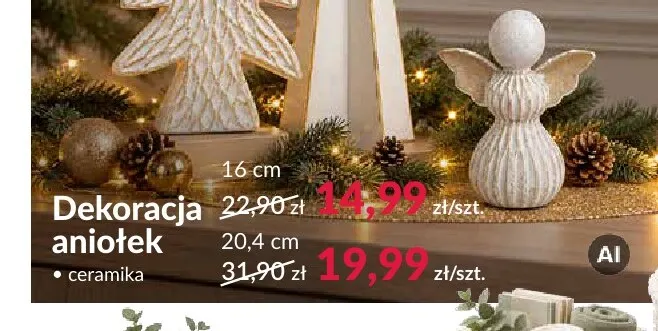 Dekoracja aniołek 16 cm promocja w Salony Agata