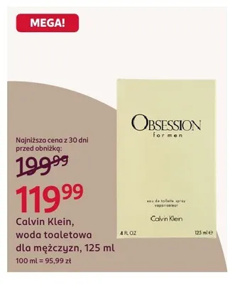 Woda toaletowa dla mężczyzn Calvin Klein promocja w Rossmann