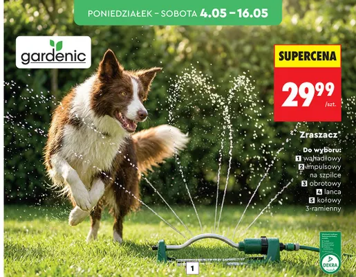 Zraszacz wahadłowy gardenic promocja w Biedronka