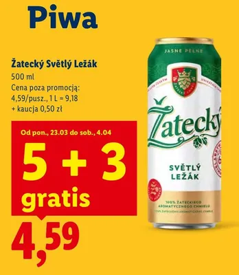 Piwo Żatecký Světlý Ležák promocja w Lidl
