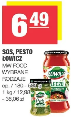 Sos, pesto Łowicz MW Food wybrane rodzaje promocja w SPAR