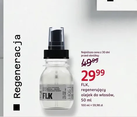 Regenerujący olejek do włosów FLK High Intense promocja w Rossmann