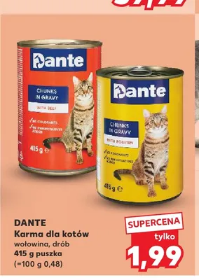 Mokra karma dla kotów Dante z wołowiną promocja w Kaufland